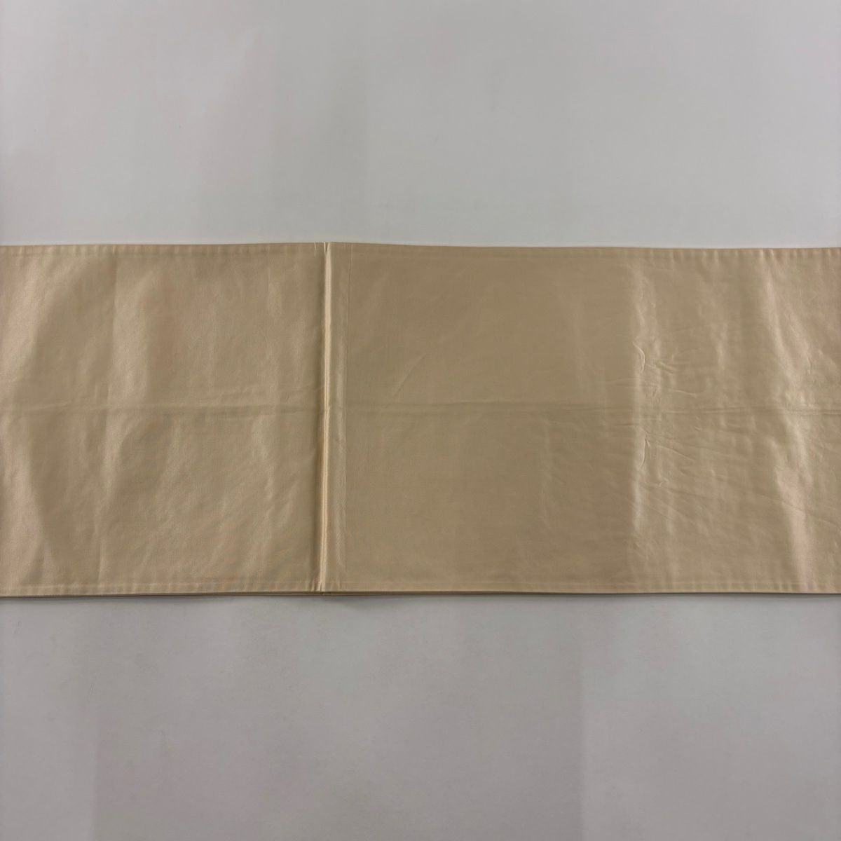 袋帶 秀品級 草花紋紋 波紋 刺繡 金絲 米色 六通 純蠶絲
