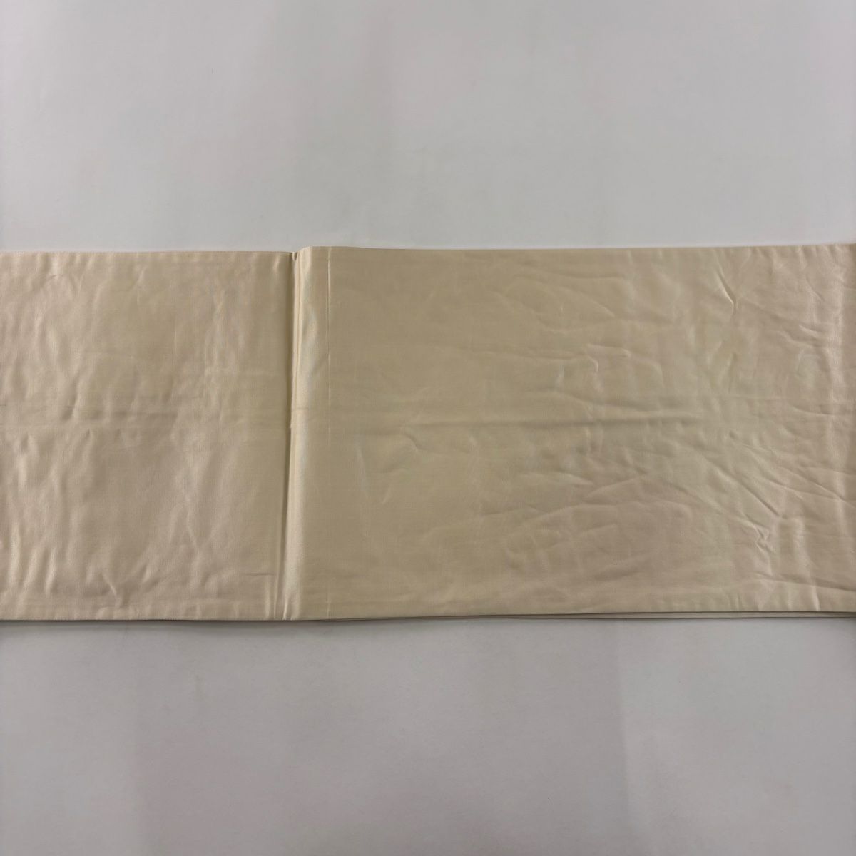 袋帶 秀品級 雪輪 草花紋 唐織 金金箔 米色 六通 純蠶絲