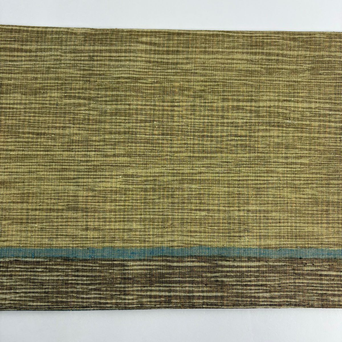 【美品】 袋帶 秀品級 縞 金絲 黃土 純蠶絲