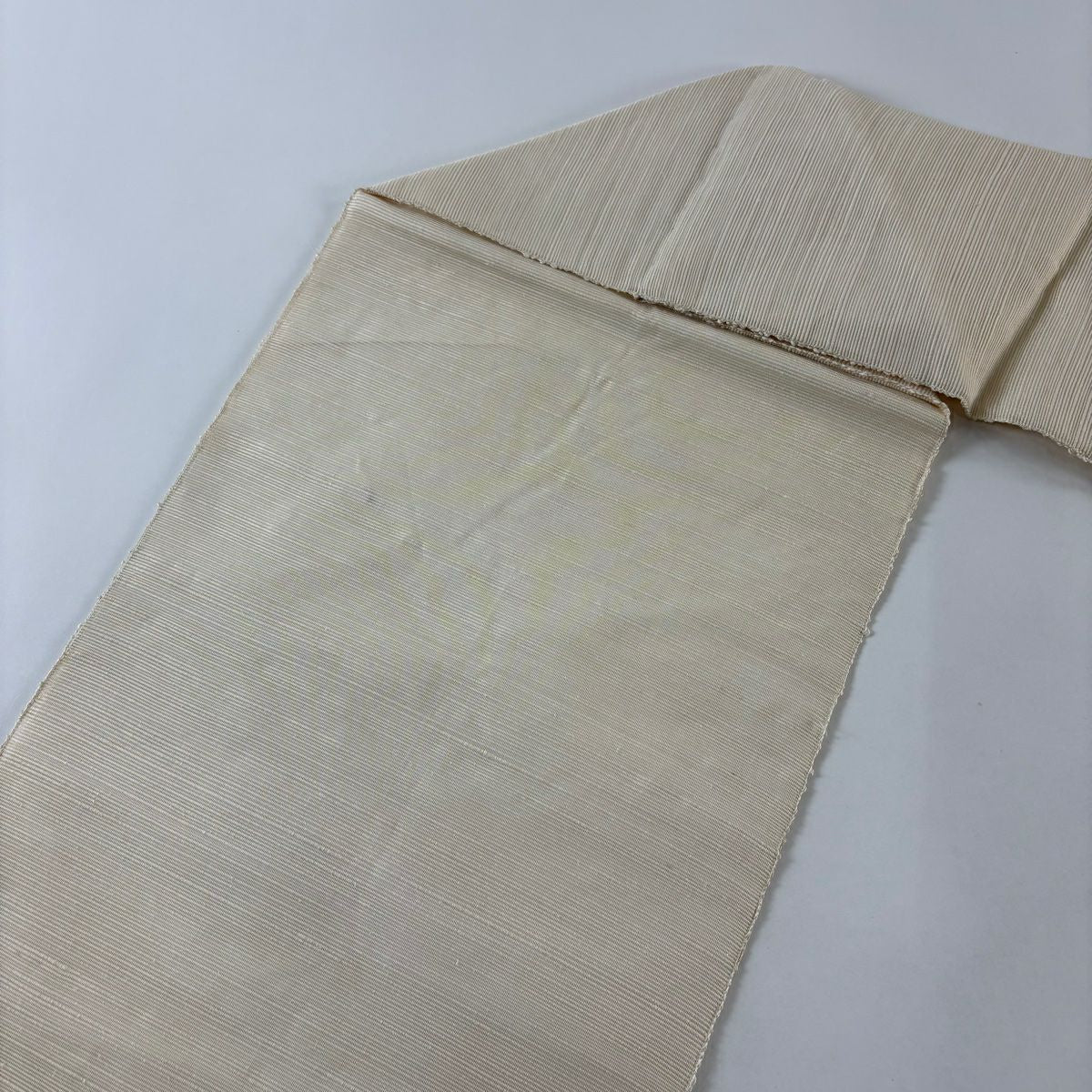 【美品】名古屋帶 秀品級 夏帶 海老 銀線 奶油色 純蠶絲