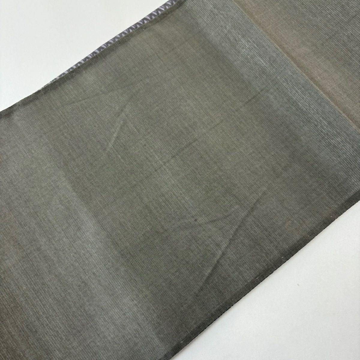 【美品】 袋帶 秀品級 夏帶 波 幾何 灰紫 お太鼓圖案 純蠶絲