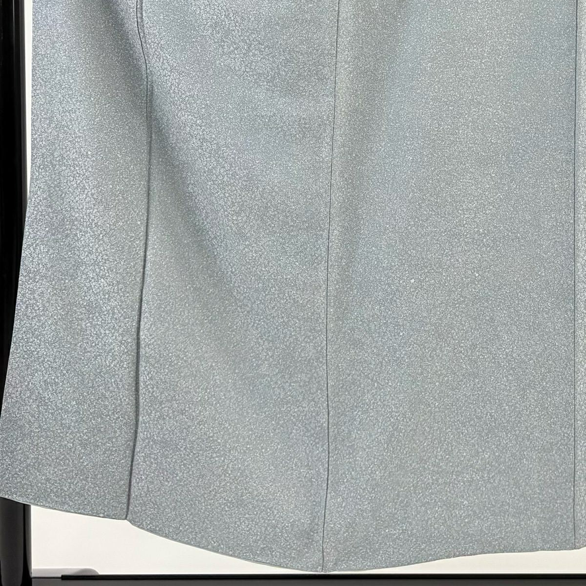 【美品】 小紋 身長152cm 袖長63cm S 雙層 幾何學圖案 漸層 青灰色 純蠶絲 名品級 一つ紋