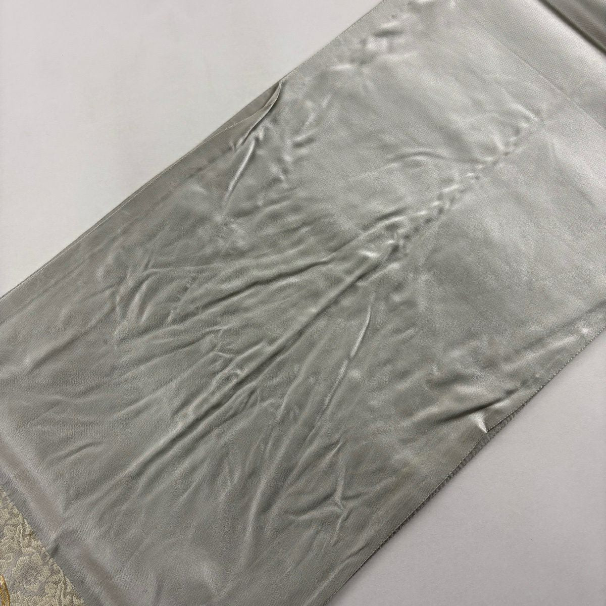 袋帶 名品級 華紋 菱 金銀絲 金金箔 奶油 六通 純蠶絲