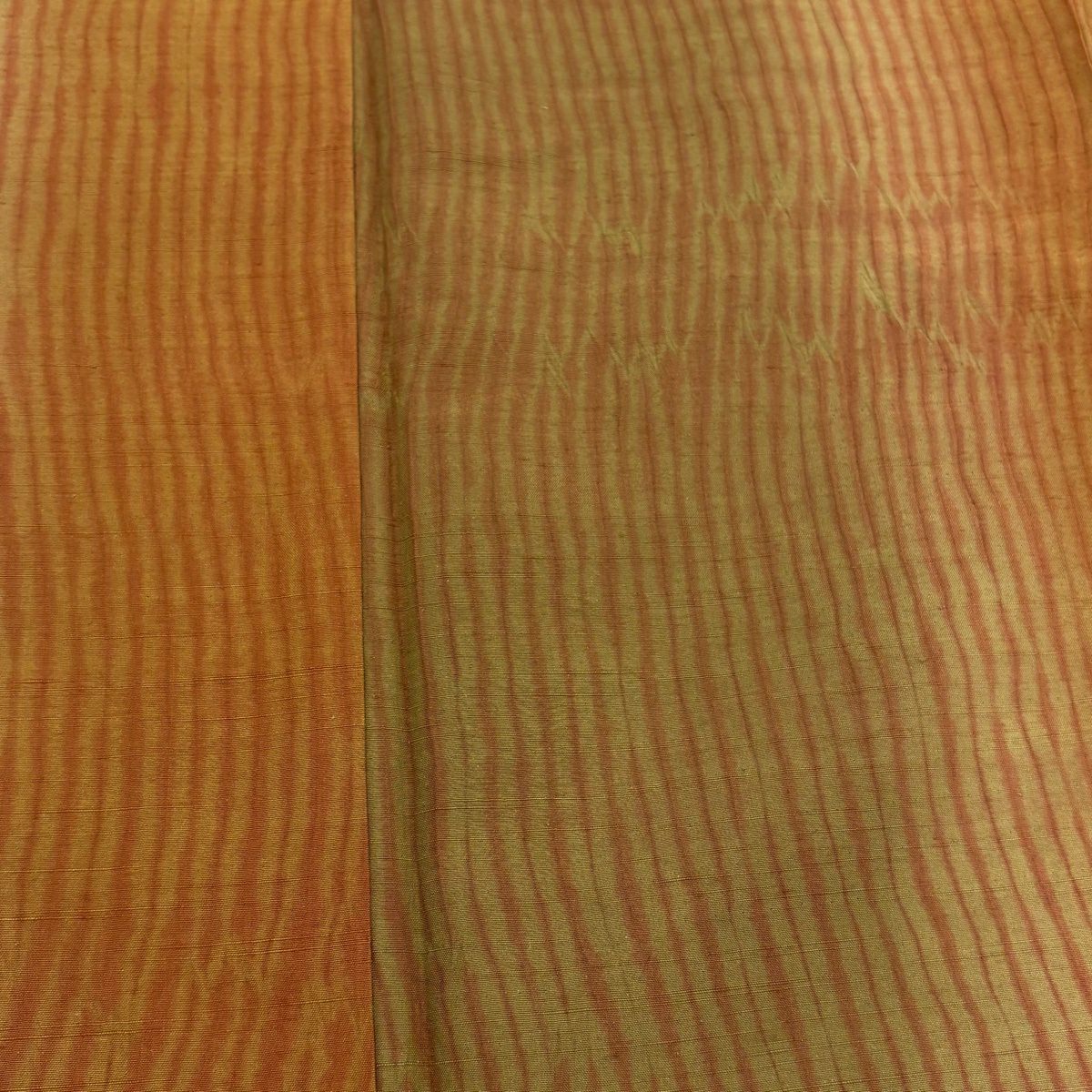 【美品】 小紋 身長160cm 袖長61.5cm S 雙層 紬織織 幾何學圖案 絞染 茶 純蠶絲 秀品級