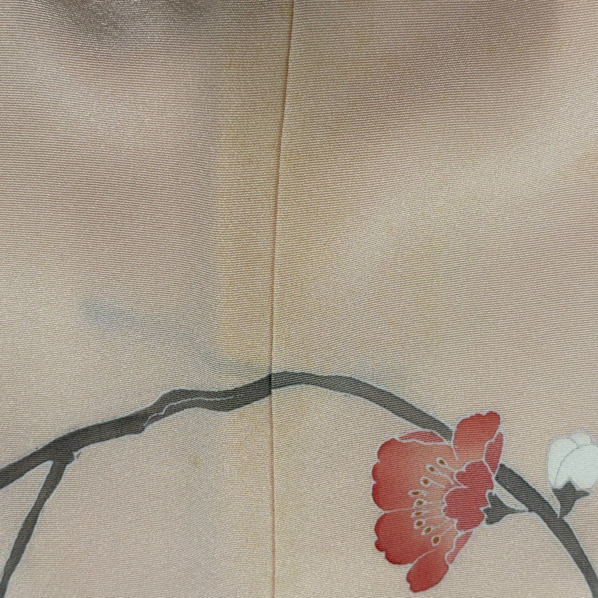 訪問服 身長151cm 袖長61.5cm S 雙層 落款有 枝花 鴛鴦 漸層 薄粉紅 純蠶絲 優品級 一個紋