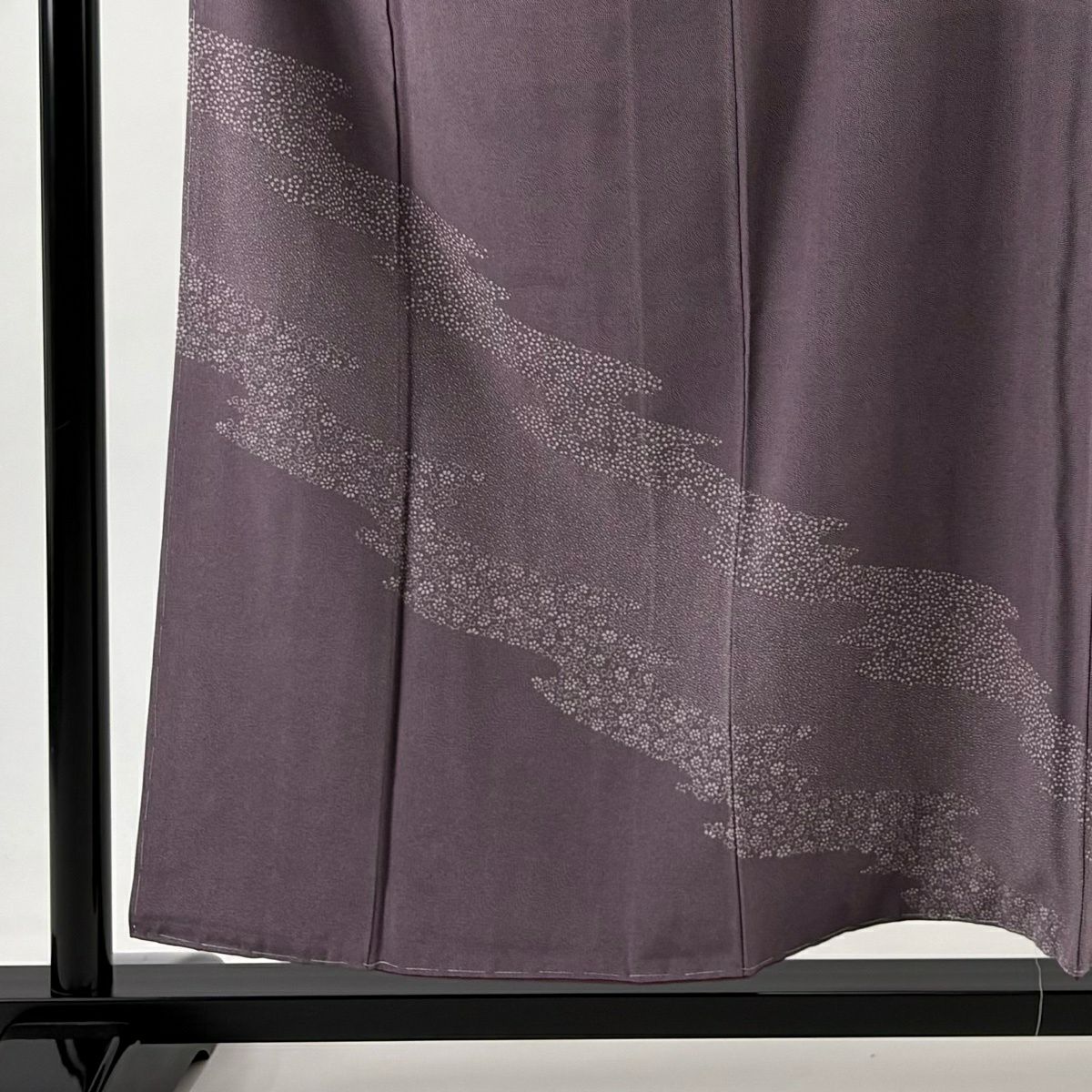 【美品】 付下 身長155cm 袖長63.5cm S 雙層 鮫梅花 灰紫 純蠶絲 秀品級 一つ紋