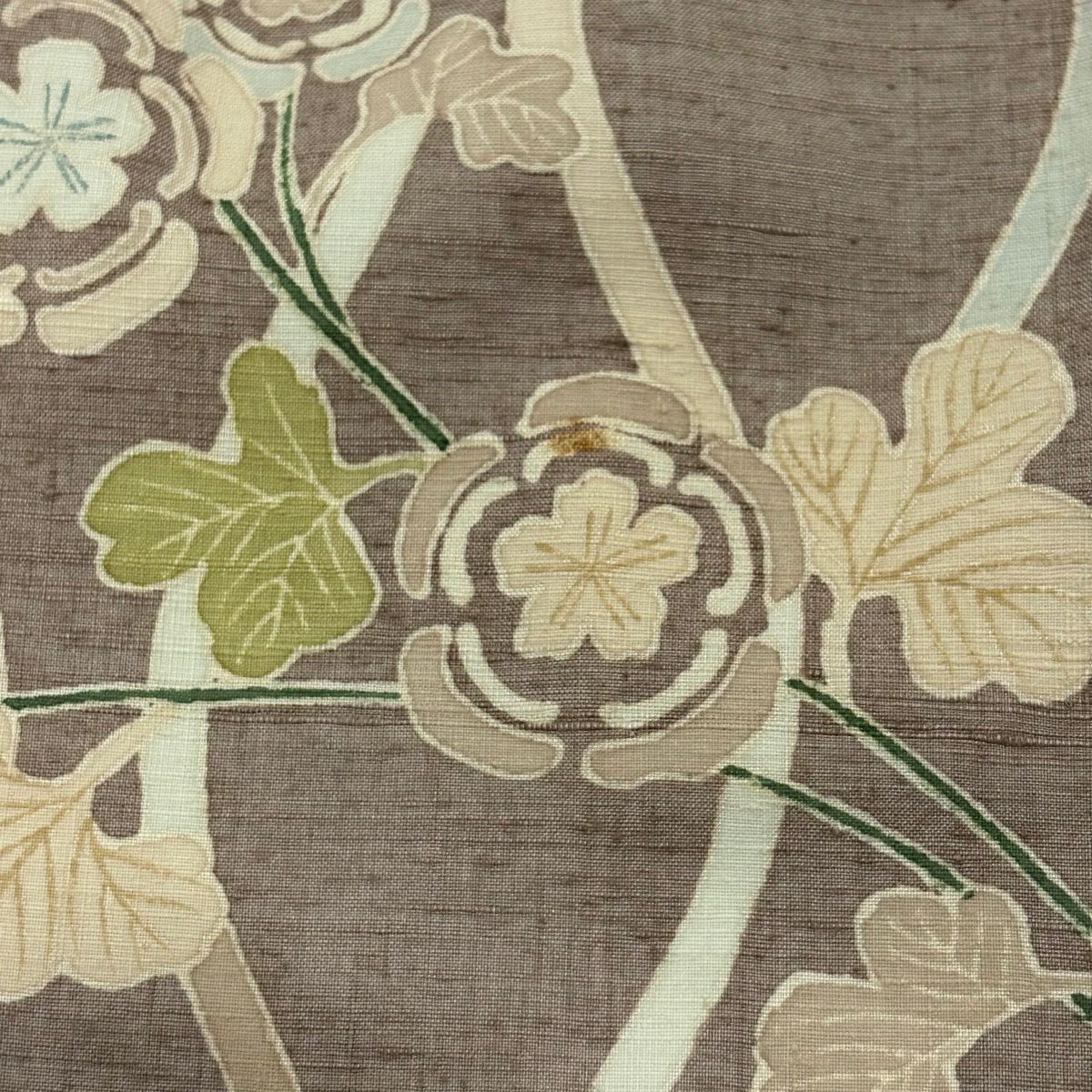 付下 身長150cm 袖長62.5cm S 雙層 紬織織 草花紋紋 立涌刺繡 淺小豆 純蠶絲 秀品級 一個紋