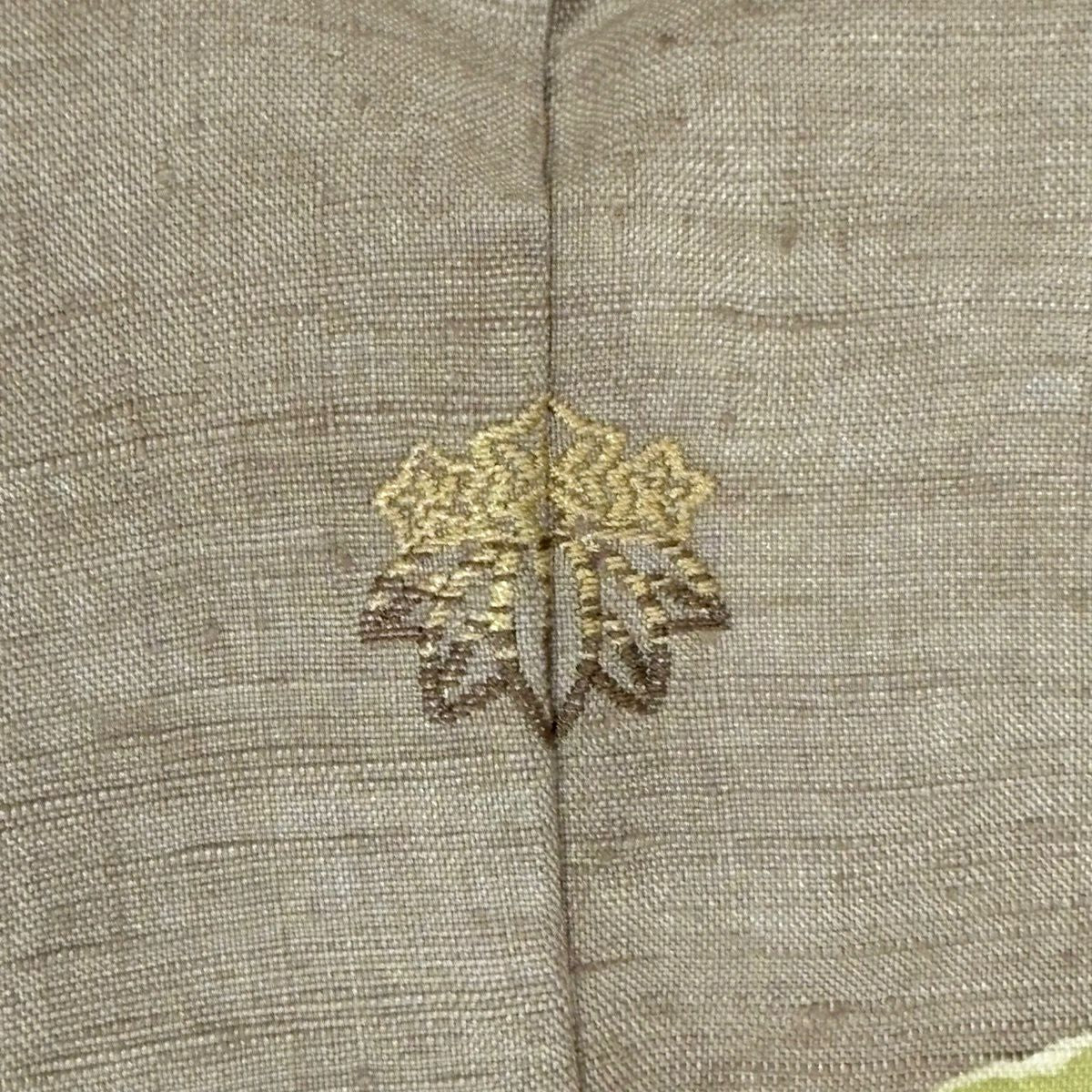 付下 身長150cm 袖長62.5cm S 雙層 紬織織 草花紋紋 立涌刺繡 淺小豆 純蠶絲 秀品級 一個紋