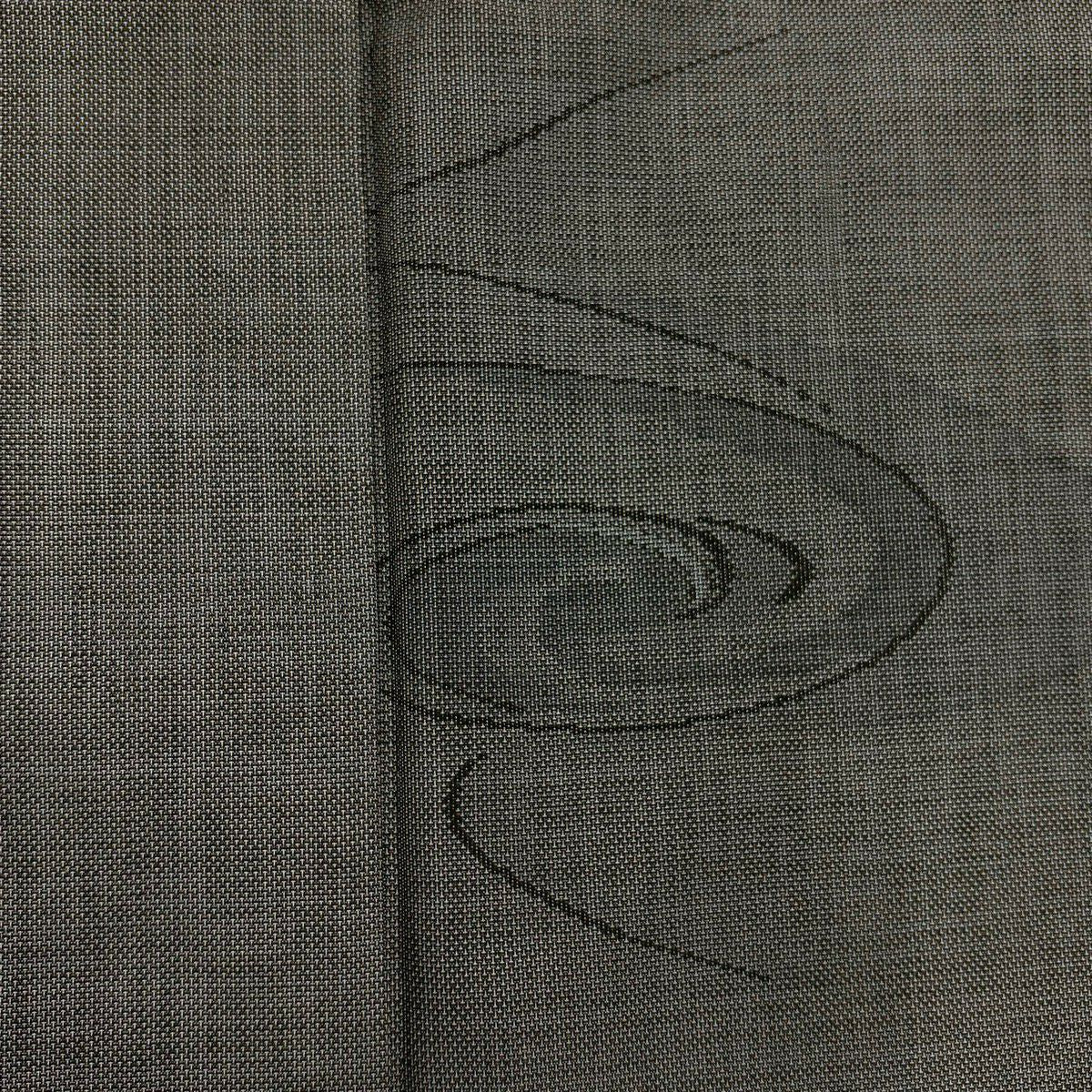 【美品】 紬織 身長166.5cm 袖長66cm M 雙層 流水 黑灰 純蠶絲 秀品級