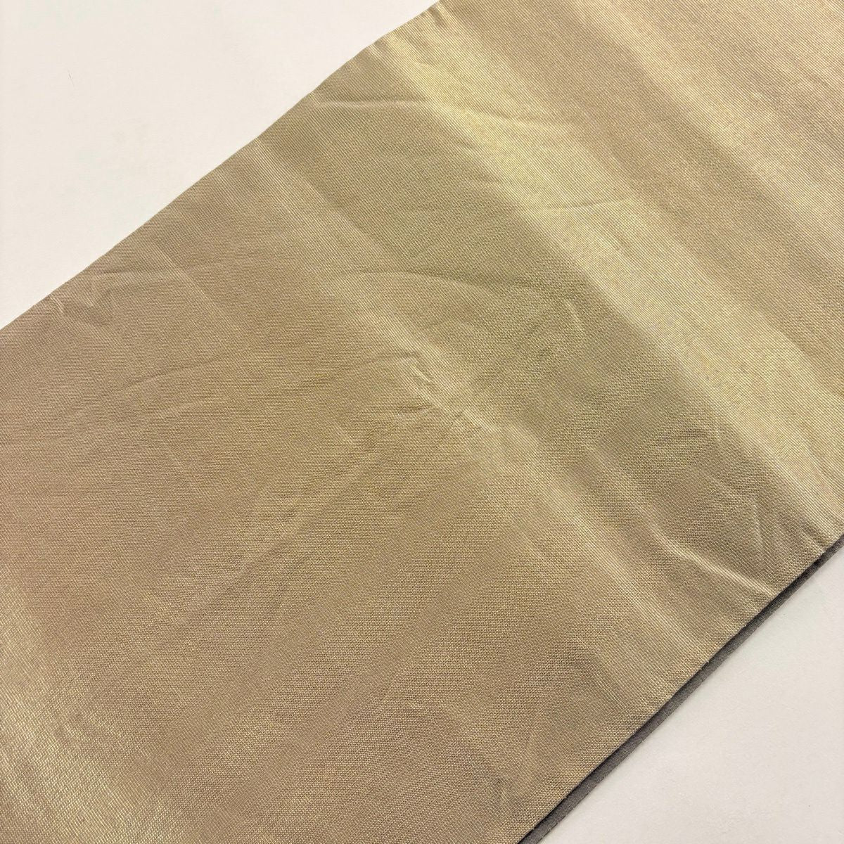 【美品】 袋帶 逸品級 菱天井 圓文 金銀絲 金金箔 灰茶 お太鼓圖案 純蠶絲