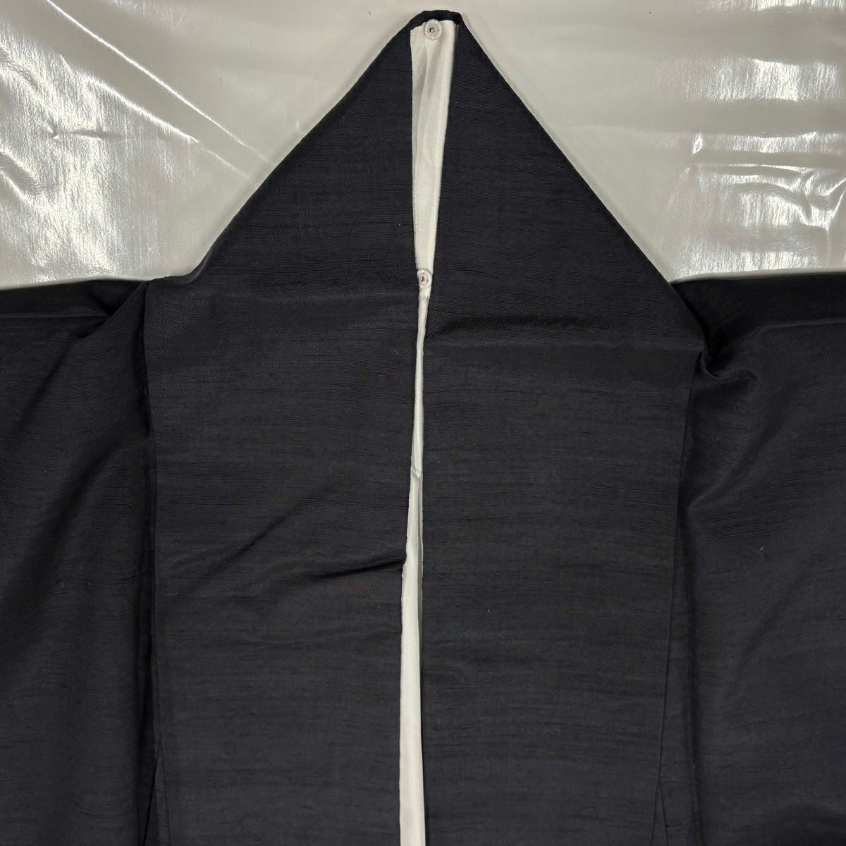 付下 身長162.5cm 袖長67.5cm L 雙層 紬織織 有職紋樣 幾何圖案 刺繡 絞染 深藍 純蠶絲 名品級