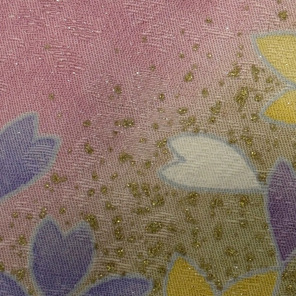 振袖禮服 身長165cm 袖長65.5cm M 雙層 草花紋紋 櫻花 銀通 金線 紅 純蠶絲 名品級