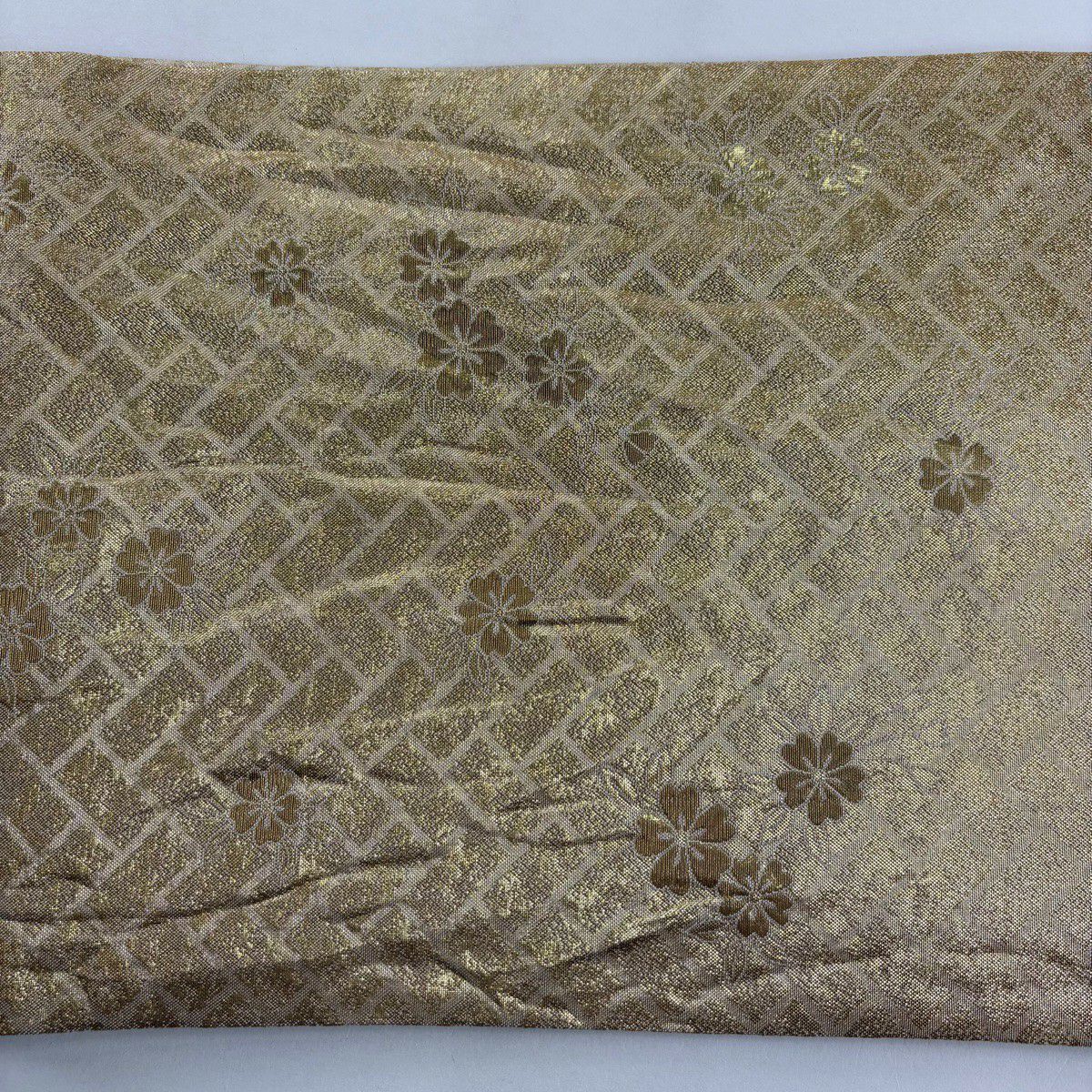 袋帶 秀品級 椿 波 金絲 金金箔 金色 六通 純蠶絲