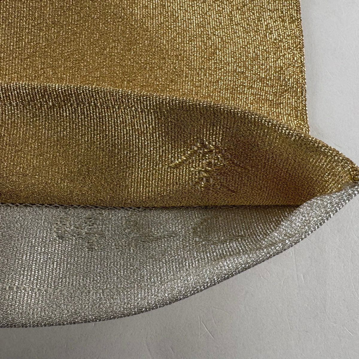 【美品】 袋帶 秀品級 金絲 金 金金箔 全通 純蠶絲