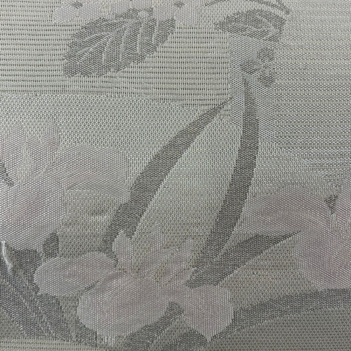 【美品】名古屋帶 秀品級 夏帶 紫陽花 菖蒲 金銀彩 奶油色 純蠶絲