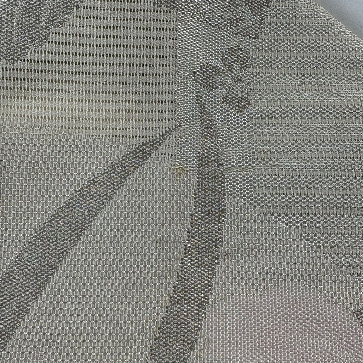 【美品】名古屋帶 秀品級 夏帶 紫陽花 菖蒲 金銀彩 奶油色 純蠶絲
