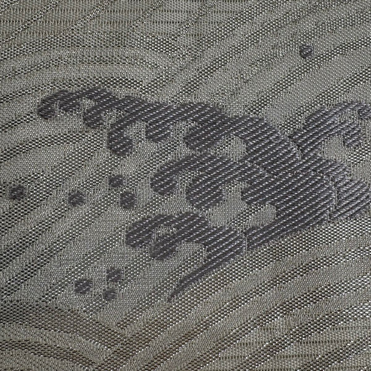 【美品】 名古屋帶 秀品級 夏帶 波頭 金金箔 銀絲 奶油色 純蠶絲