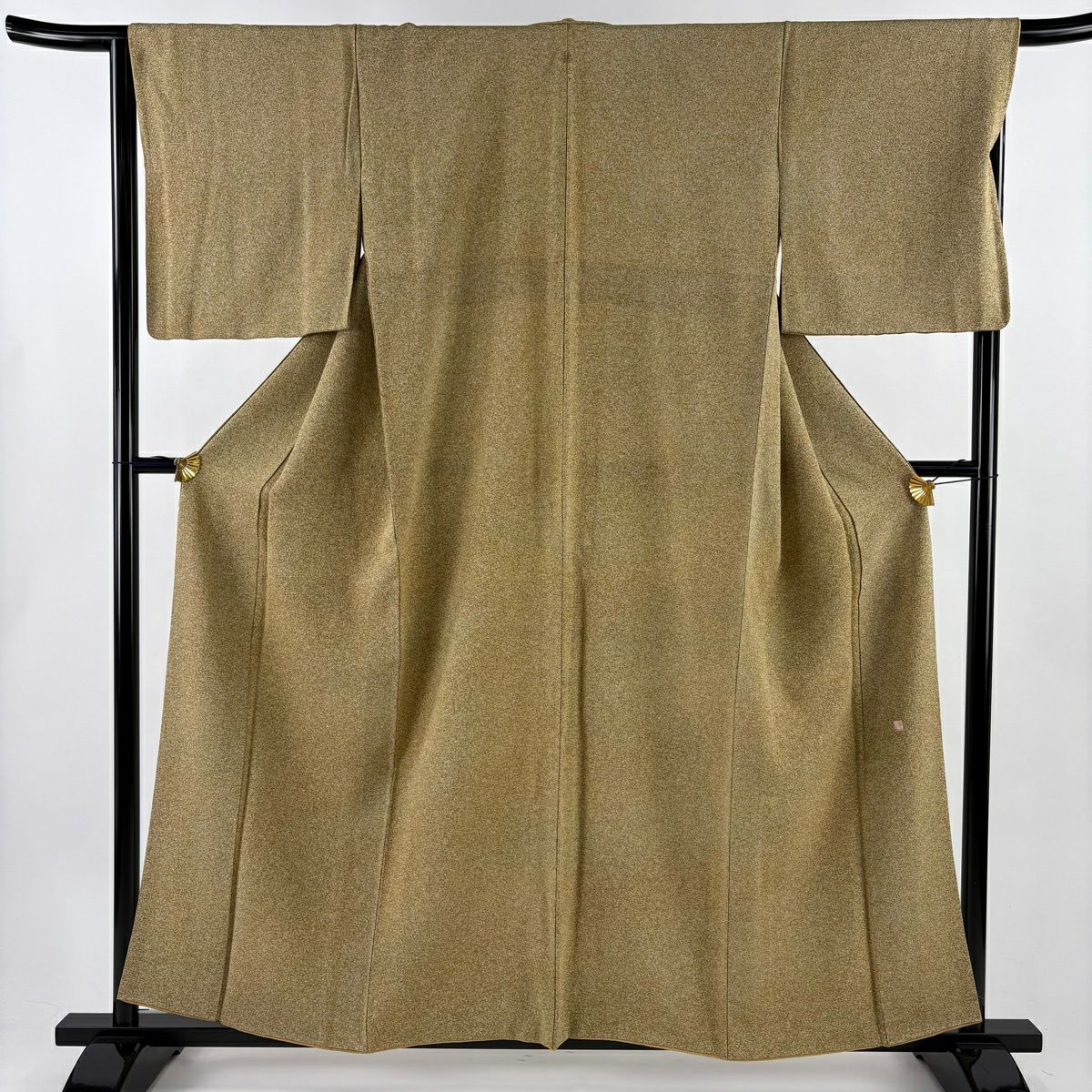 【美品】 小紋 身長158cm 袖長67cm M 雙層 落款あり 幾何学 ぼかし 米色 純蠶絲 秀品級 一つ紋