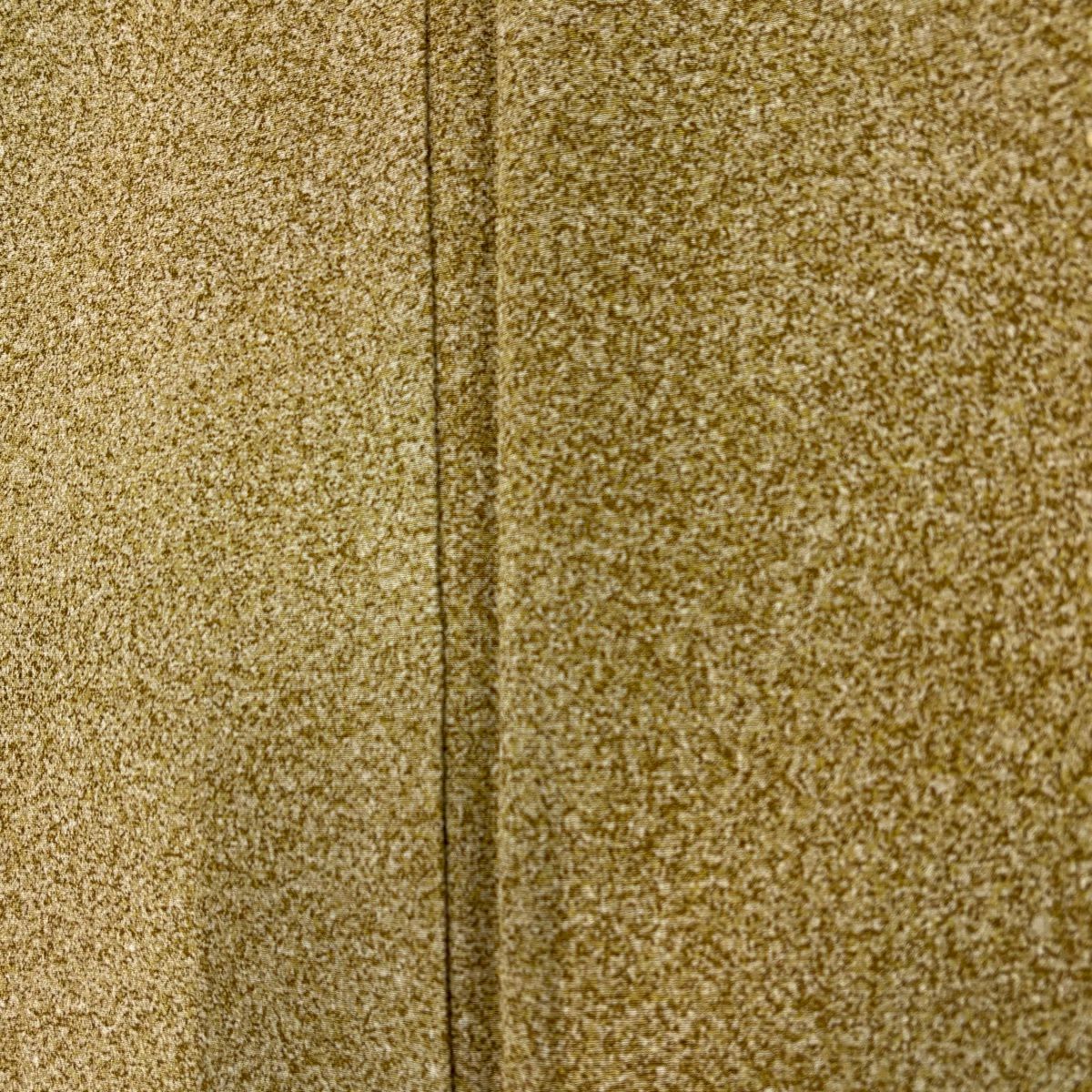 【美品】 小紋 身長158cm 袖長67cm M 雙層 落款あり 幾何学 ぼかし 米色 純蠶絲 秀品級 一つ紋