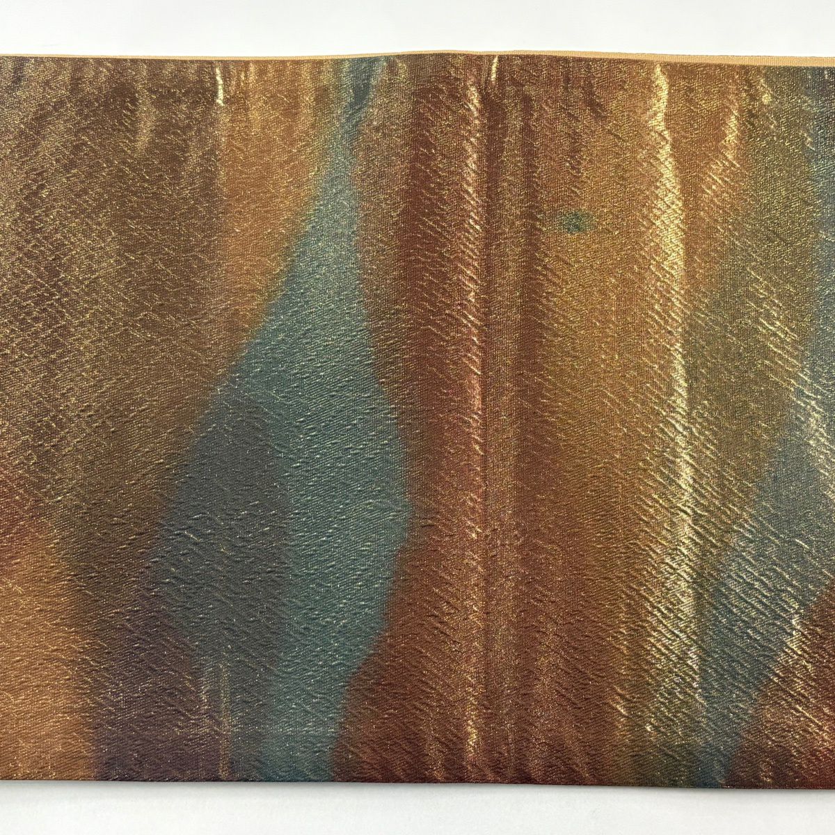 【美品】 袋帶 秀品級 蝶 梅花 金金箔 金茶 六通 純蠶絲