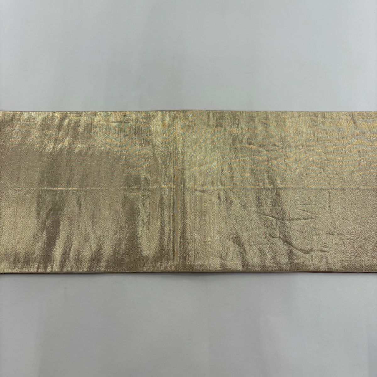 【美品】 袋帶 秀品級 尾長鳥 櫻花 刺繡 金線 金色 六通 純蠶絲