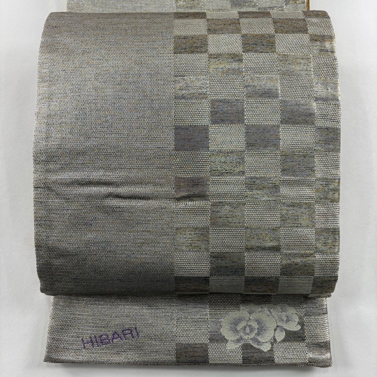 【美品】 袋帶 名品級 落款あり 美空ひばり 關西裁縫 雙面 雪輪 紗綾形 金絲 拉麵絲 金茶 六通 純蠶絲