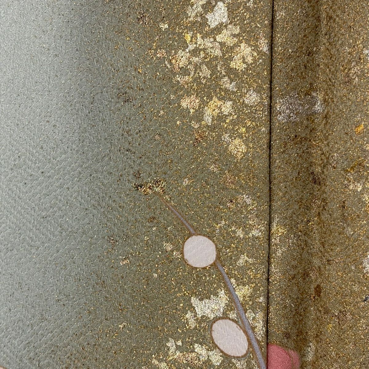 訪問服 身長158cm 袖長66.5cm M 雙層 雪輪 花丸紋 金銀彩 絞染 青灰 純蠶絲 秀品級
