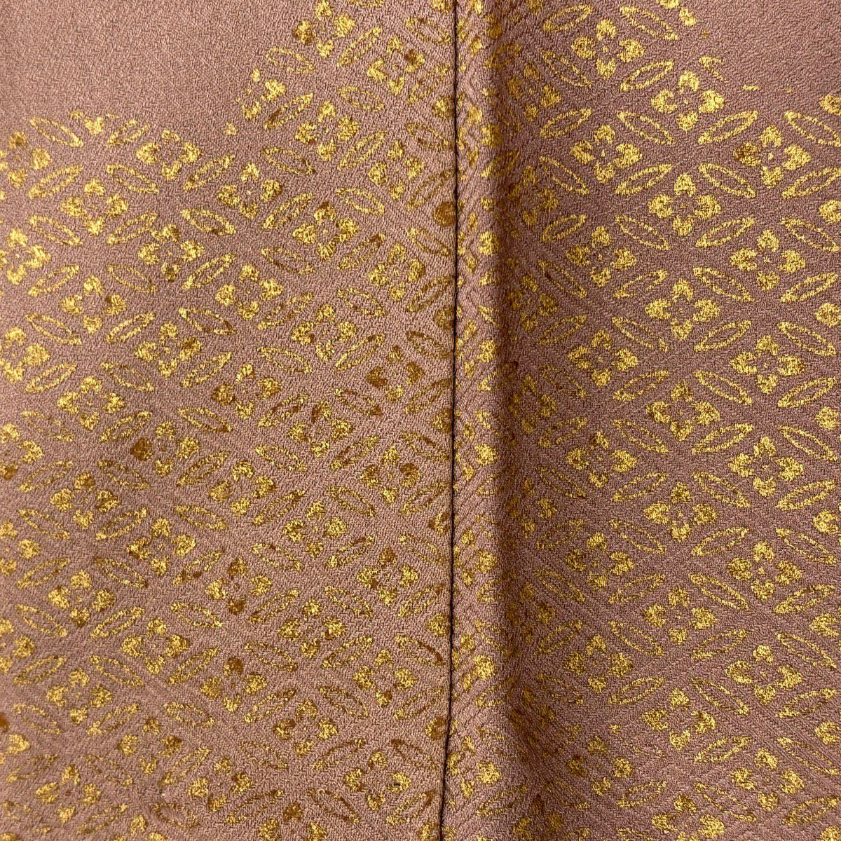 訪問服 身長157.5cm 袖長63.5cm S 雙層 雪輪 菊花 金絲 金銀彩 鮭粉色 純蠶絲 秀品級