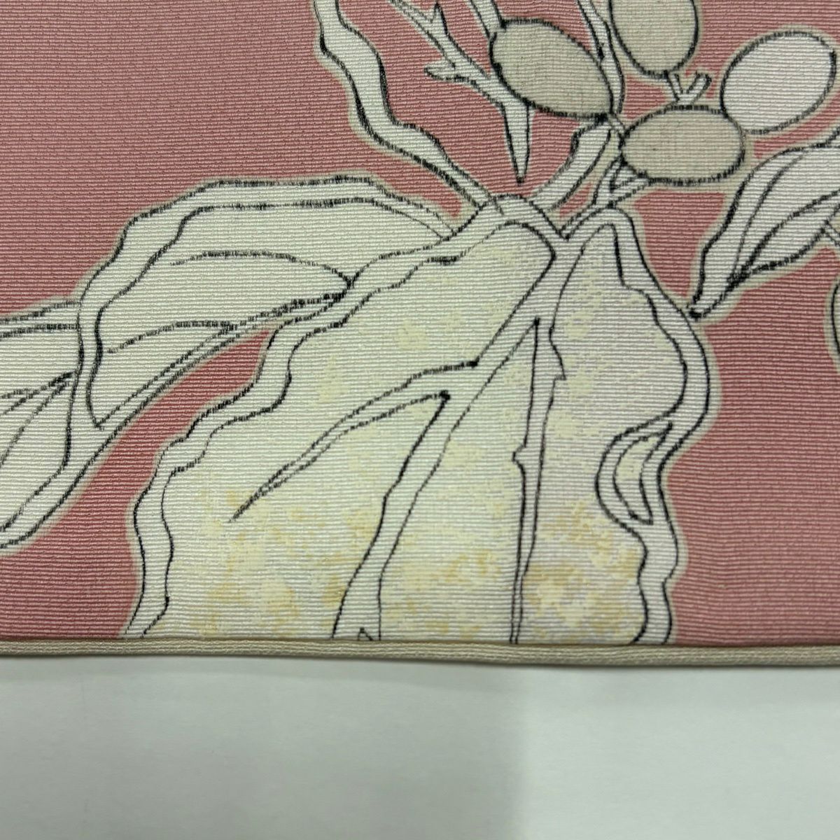 付下 身長155.5cm 袖長66.5cm M 雙層 草花紋紋 金糸 染分 薄紫 純蠶絲 秀品級