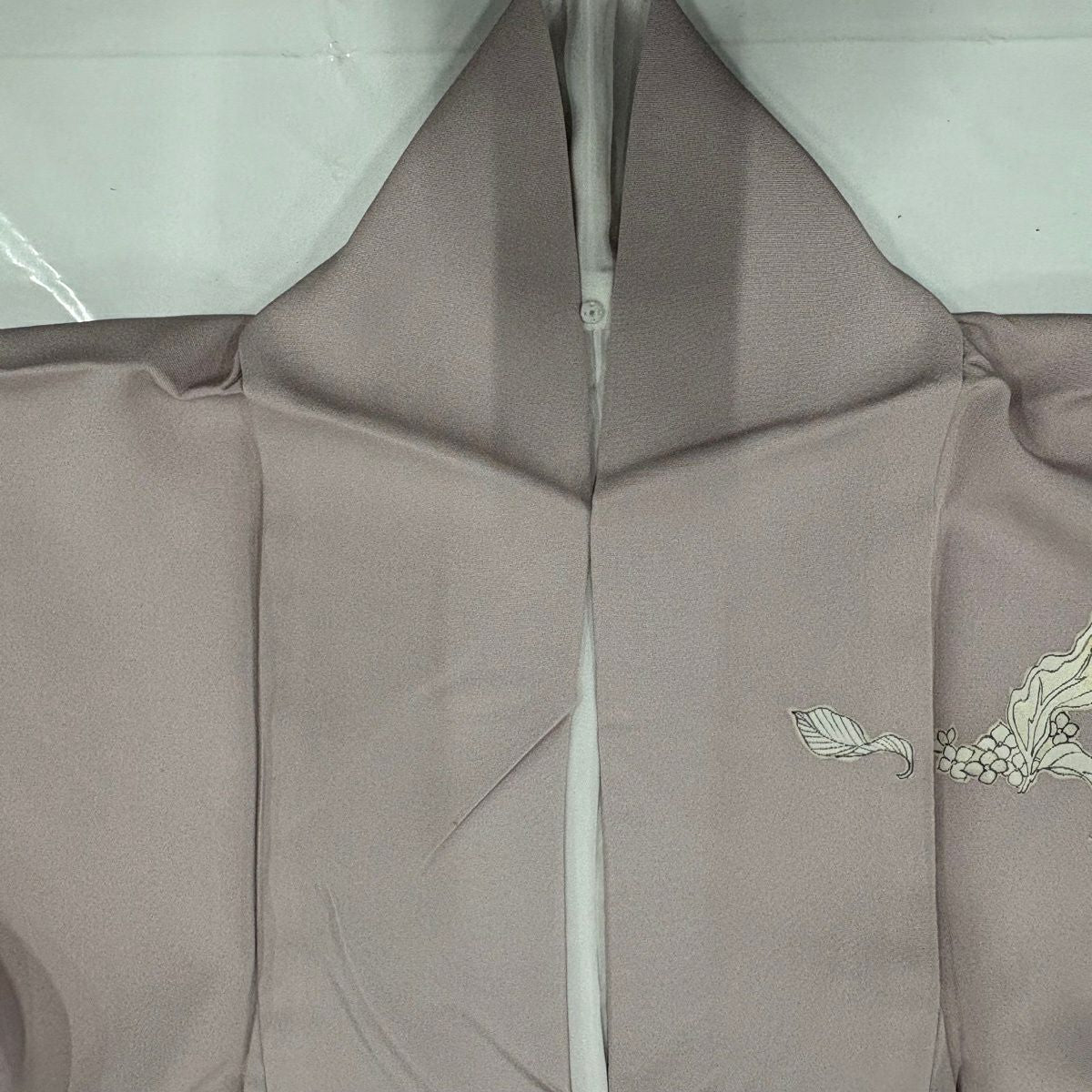 付下 身長155.5cm 袖長66.5cm M 雙層 草花紋紋 金糸 染分 薄紫 純蠶絲 秀品級