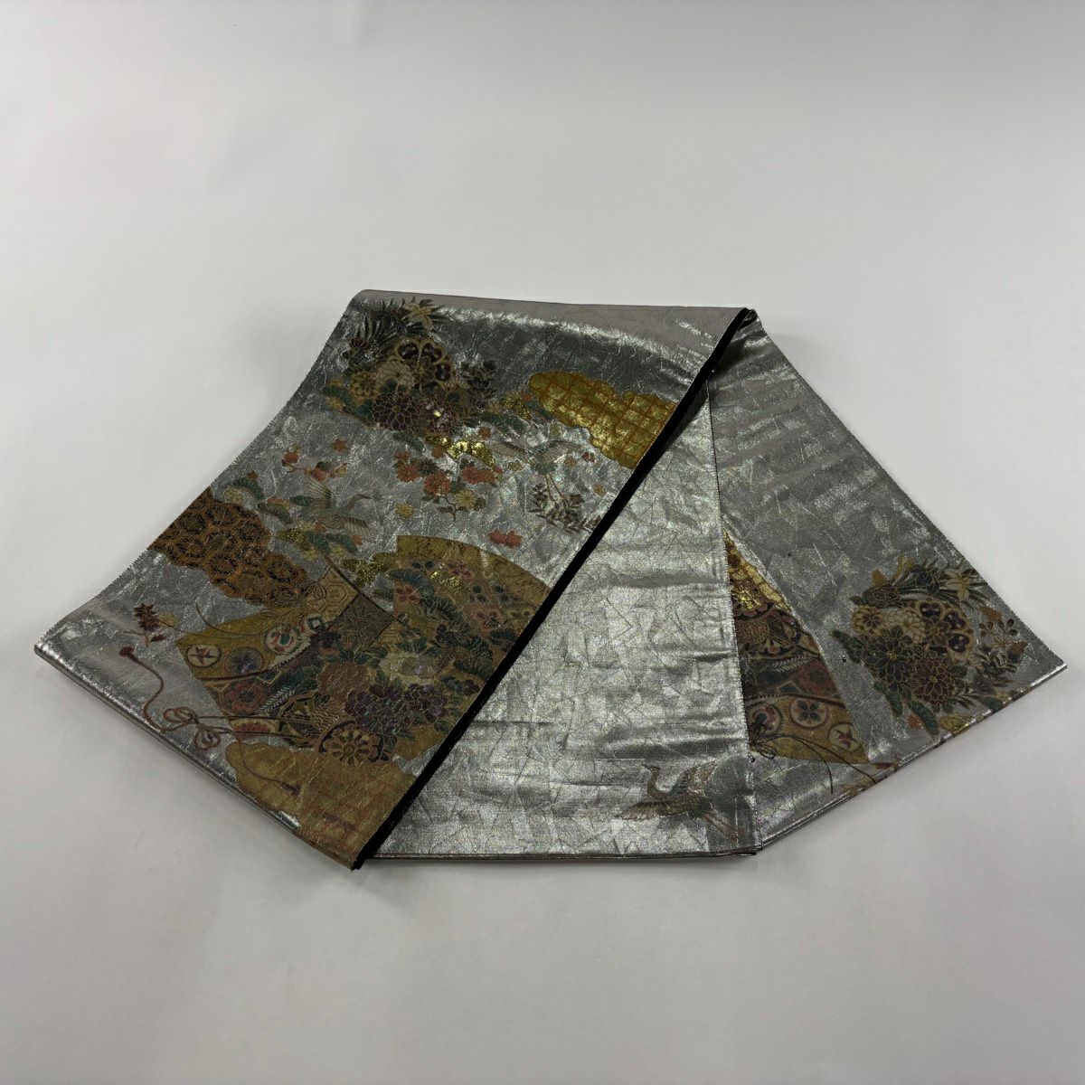 袋帶 秀品級 花車 幾帳 金金箔 螺鈿 銀 純蠶絲