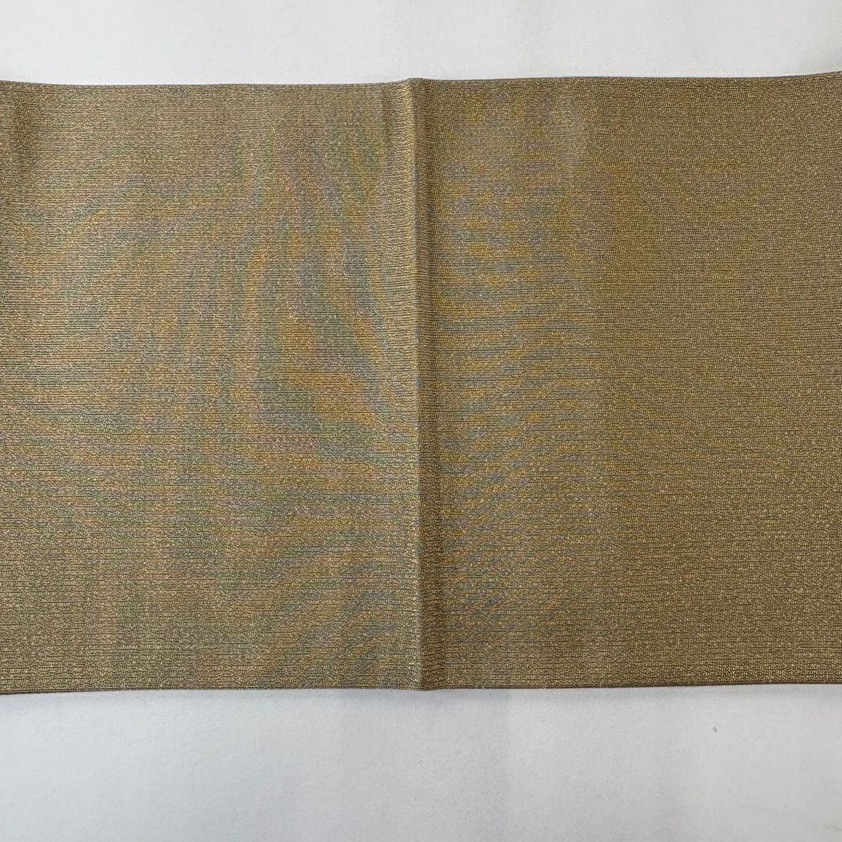 【美品】 袋帶 秀品級 金金箔 鶯色 六通 純蠶絲