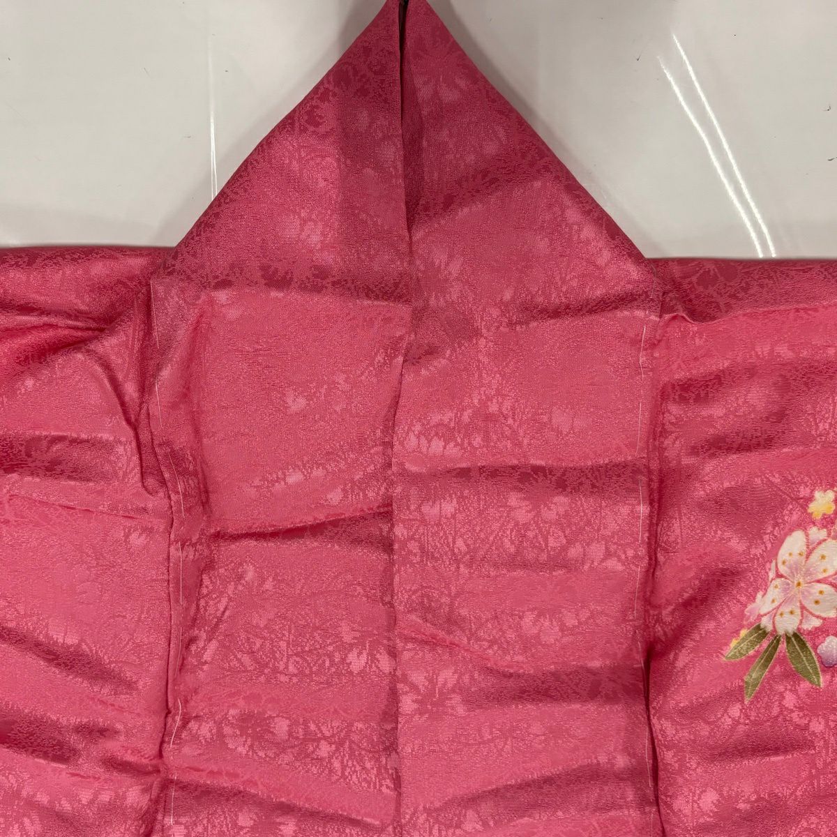 振袖禮服 身長167.5cm 袖長70cm L 雙層 櫻花 雪輪 染分 粉紅 純蠶絲 名品級