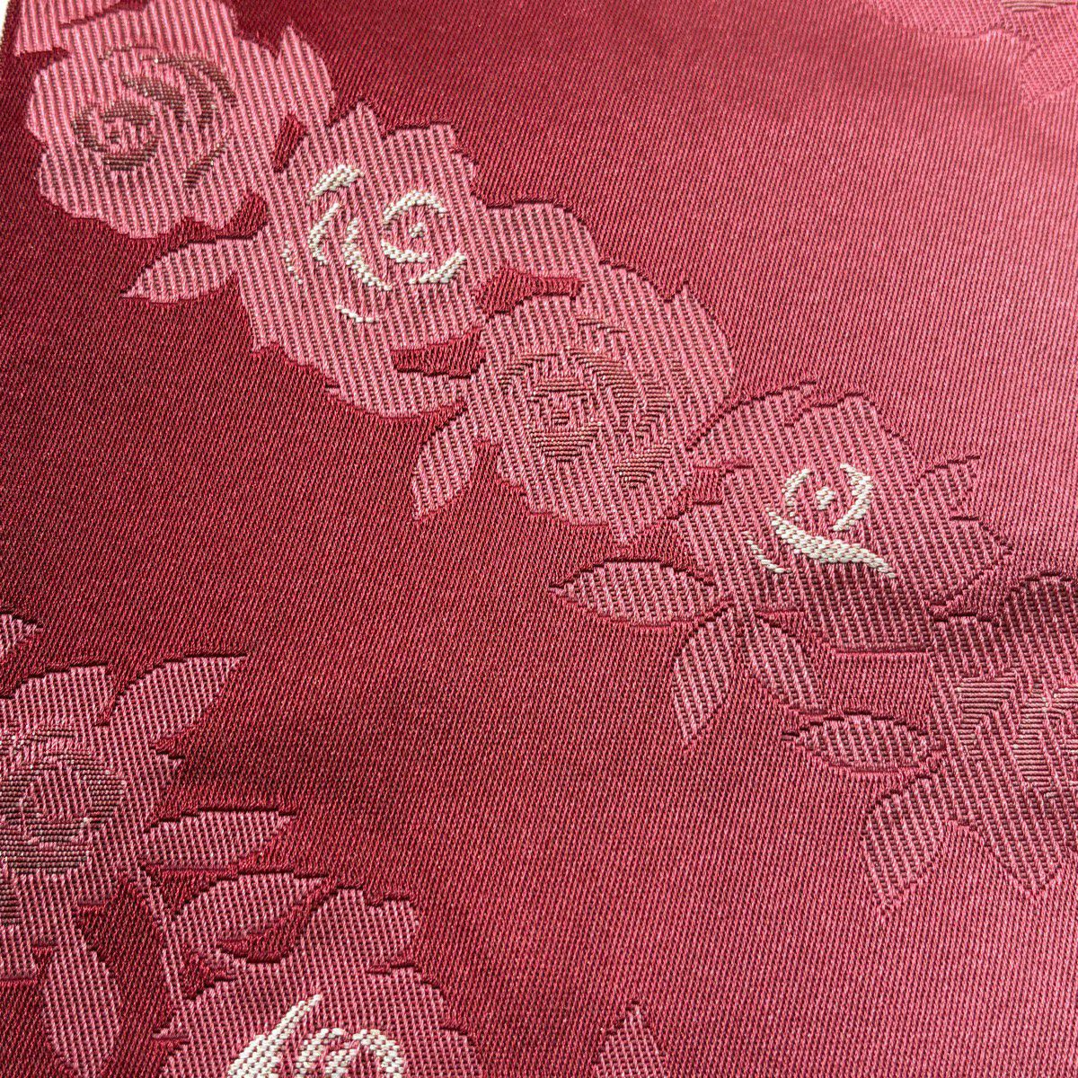 半幅帶 優品級 薔薇 金金箔 濃粉紅 純蠶絲