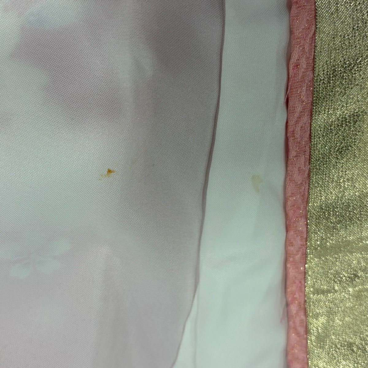 【美品】振袖禮服 身長164cm 袖長67.5cm L 雙層 櫻花 手毬 金銀彩 漸層 粉色 純蠶絲 名品級