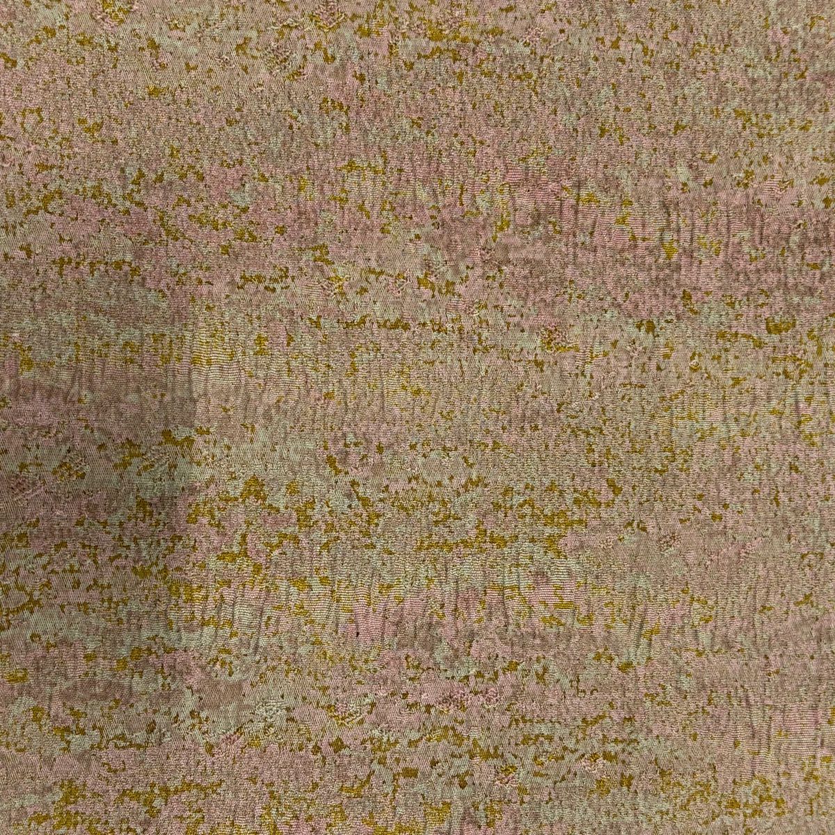 【美品】 小紋 身長158cm 袖長64cm M 雙層 陶彩染 幾何圖案 淺茶 純蠶絲 名品級