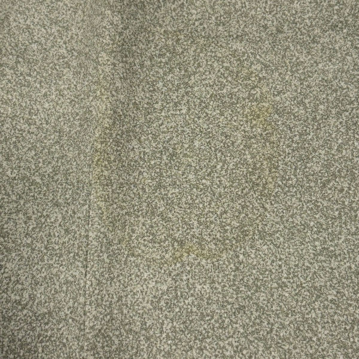 付下 身長154cm 袖長62cm S 雙層 葉柄 金彩裝飾 漸層 灰綠 純蠶絲 優品級 一個紋