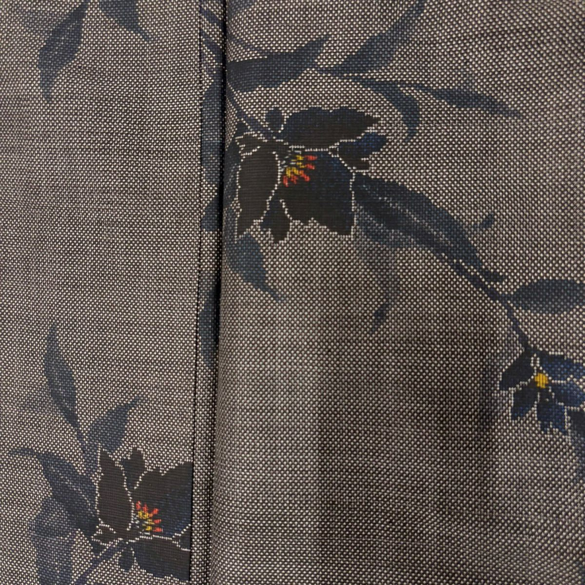 【美品】 紬織 身長157cm 袖長62.5cm S 雙層 草花紋 茶 純蠶絲 秀品級