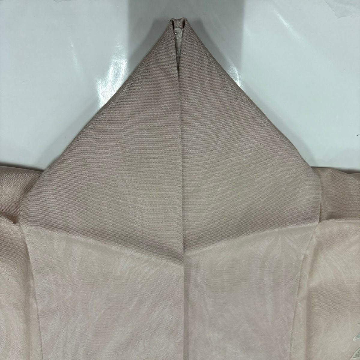 付下 身長153cm 袖長65cm M 雙層 草花紋紋 墨流し刺繡 薄小豆 純蠶絲 秀品級