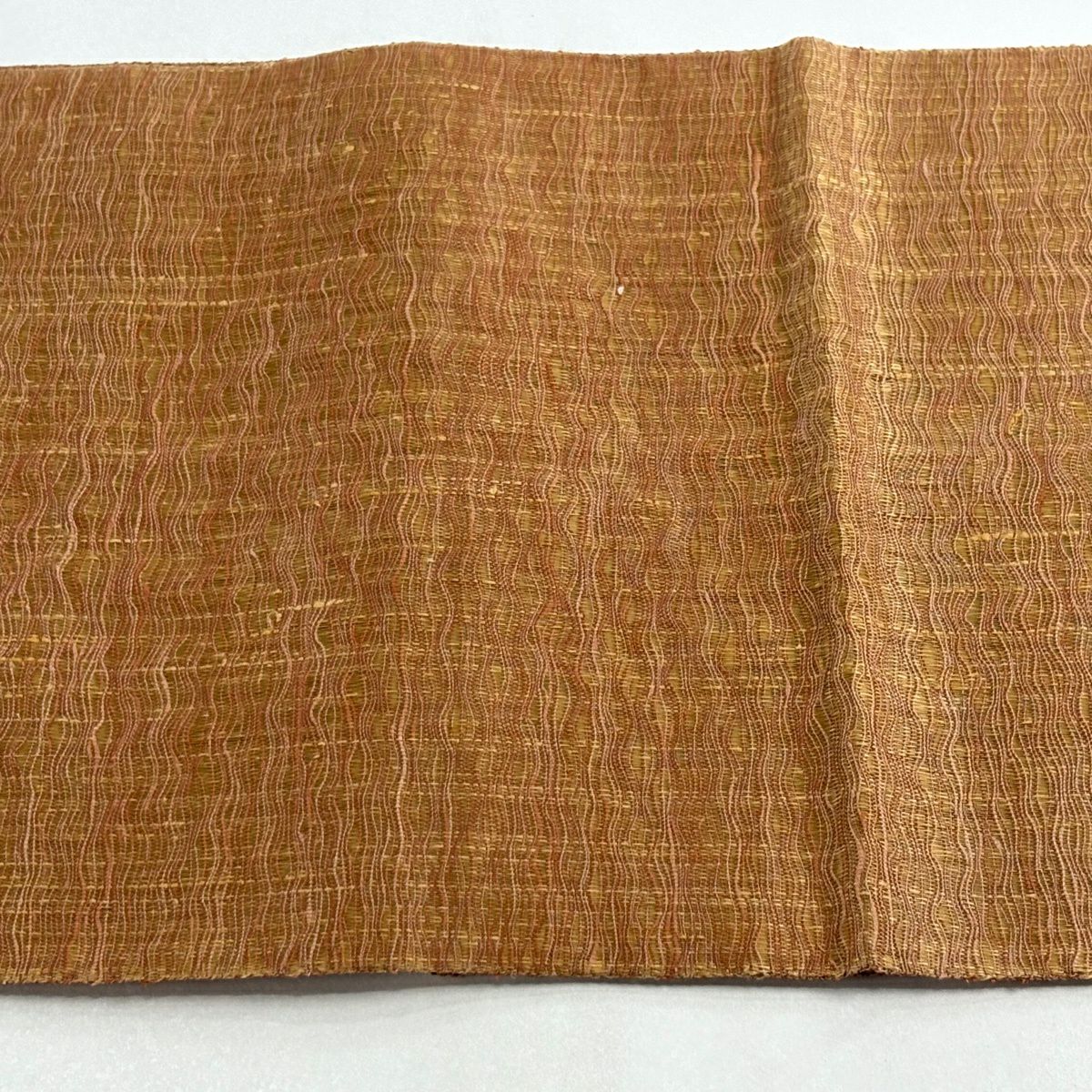 【美品】 袋帶 秀品級 大和 草花紋 鳥 金線 米色 大鼓圖案 純蠶絲