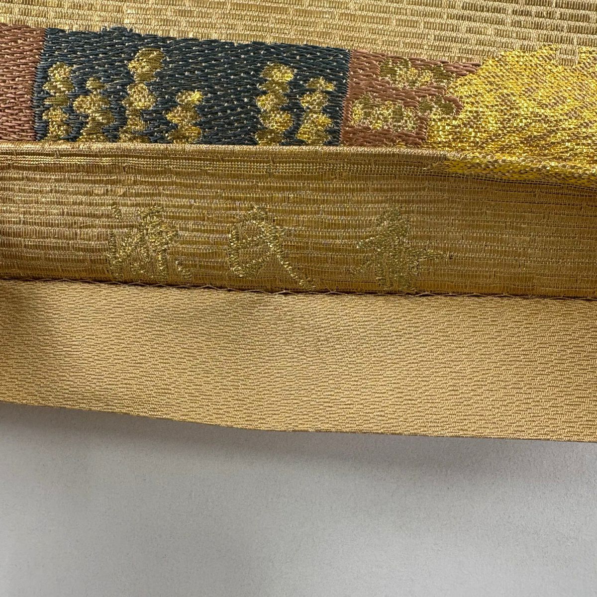 袋帶 秀品級 源氏香 雪輪 金絲 金金箔 金色 六通 純蠶絲