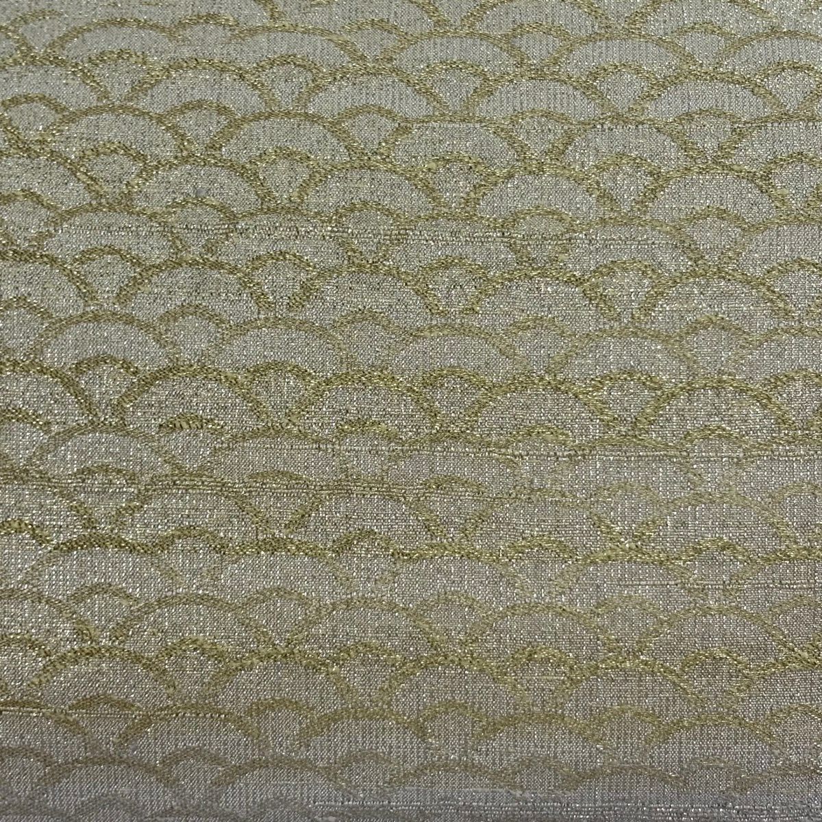 【美品】 袋帶 逸品級 桝屋高尾 有落款 針金綴錦 關西仕立 名物聚文青海 金銀絲 金色 六通 純蠶絲