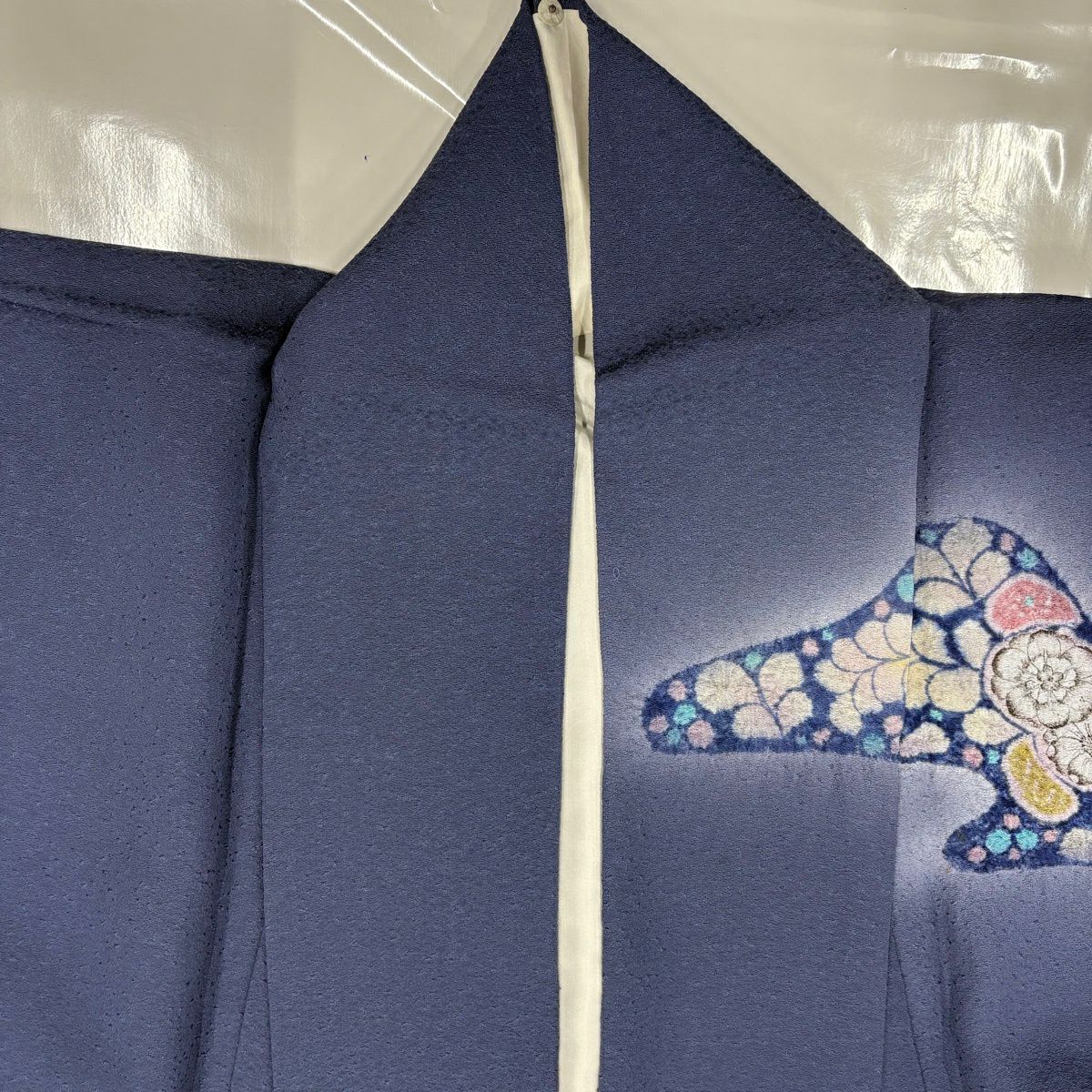 訪問服 身長160cm 袖長65cm M 雙層 霞 辻花染 漸層 青灰 純蠶絲 優品級