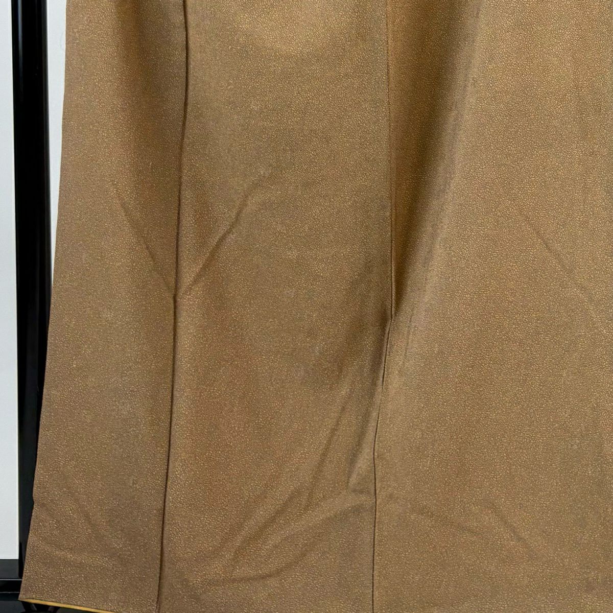 江戶小紋 身長161cm 袖長65cm M 雙層 幾何學 薄茶 純蠶絲 秀品級