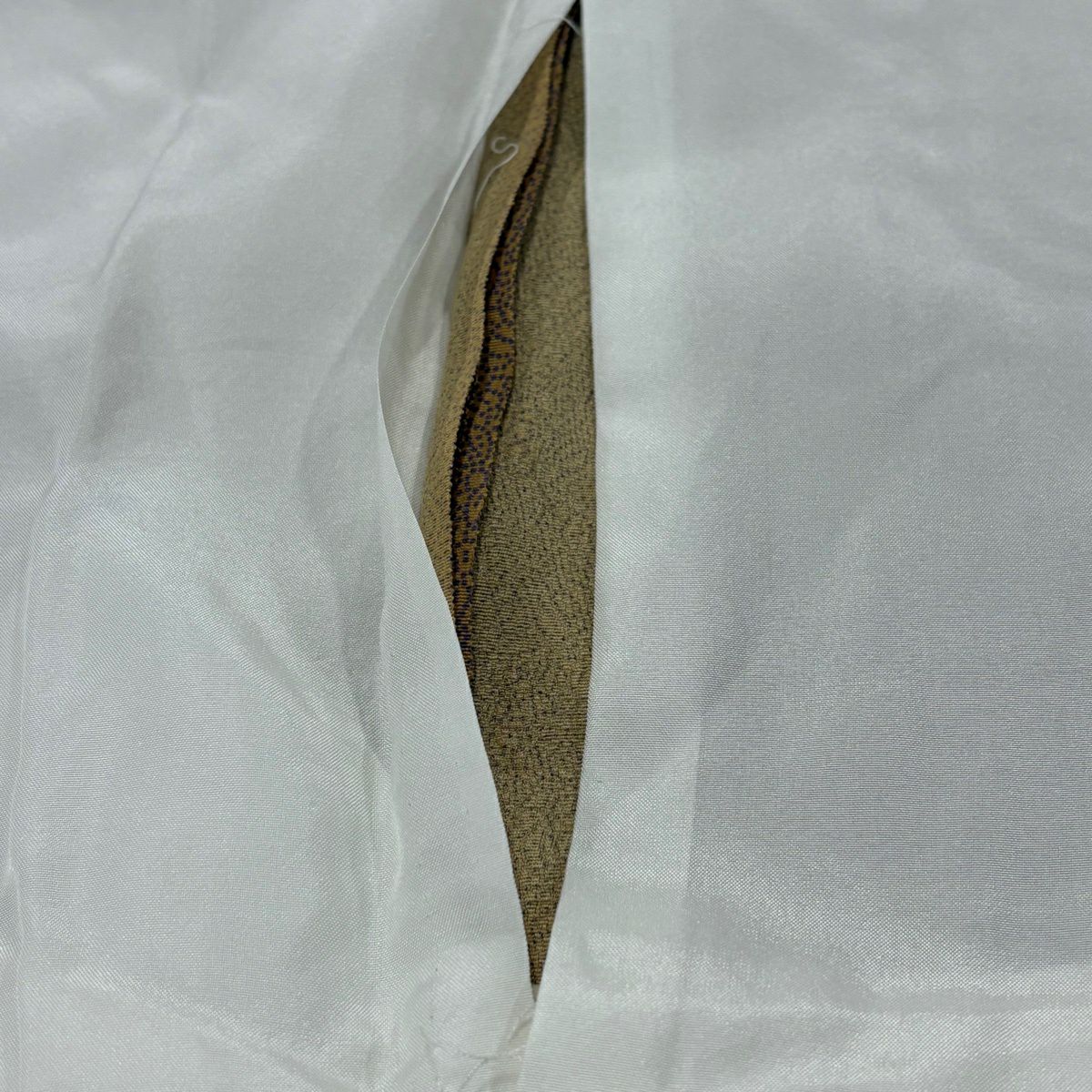 江戶小紋 身長161cm 袖長65cm M 雙層 幾何學 薄茶 純蠶絲 秀品級
