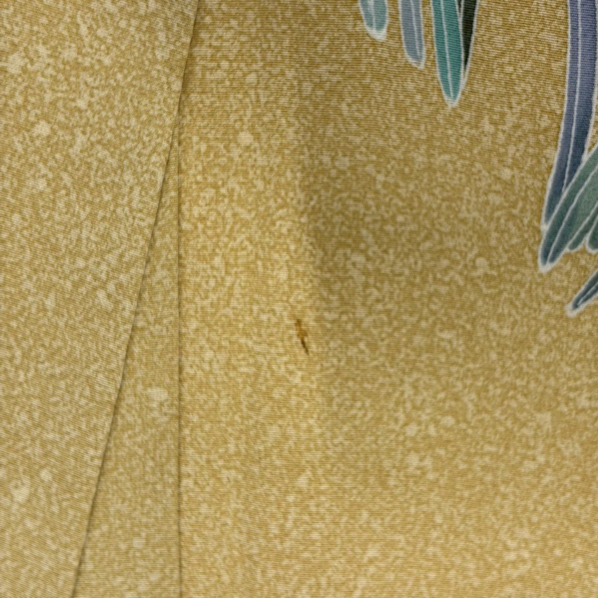 訪問服 身長163cm 袖長68cm L 雙層 枝花 鴛鴦 金絲 金銀彩 黃土 純蠶絲 名品級
