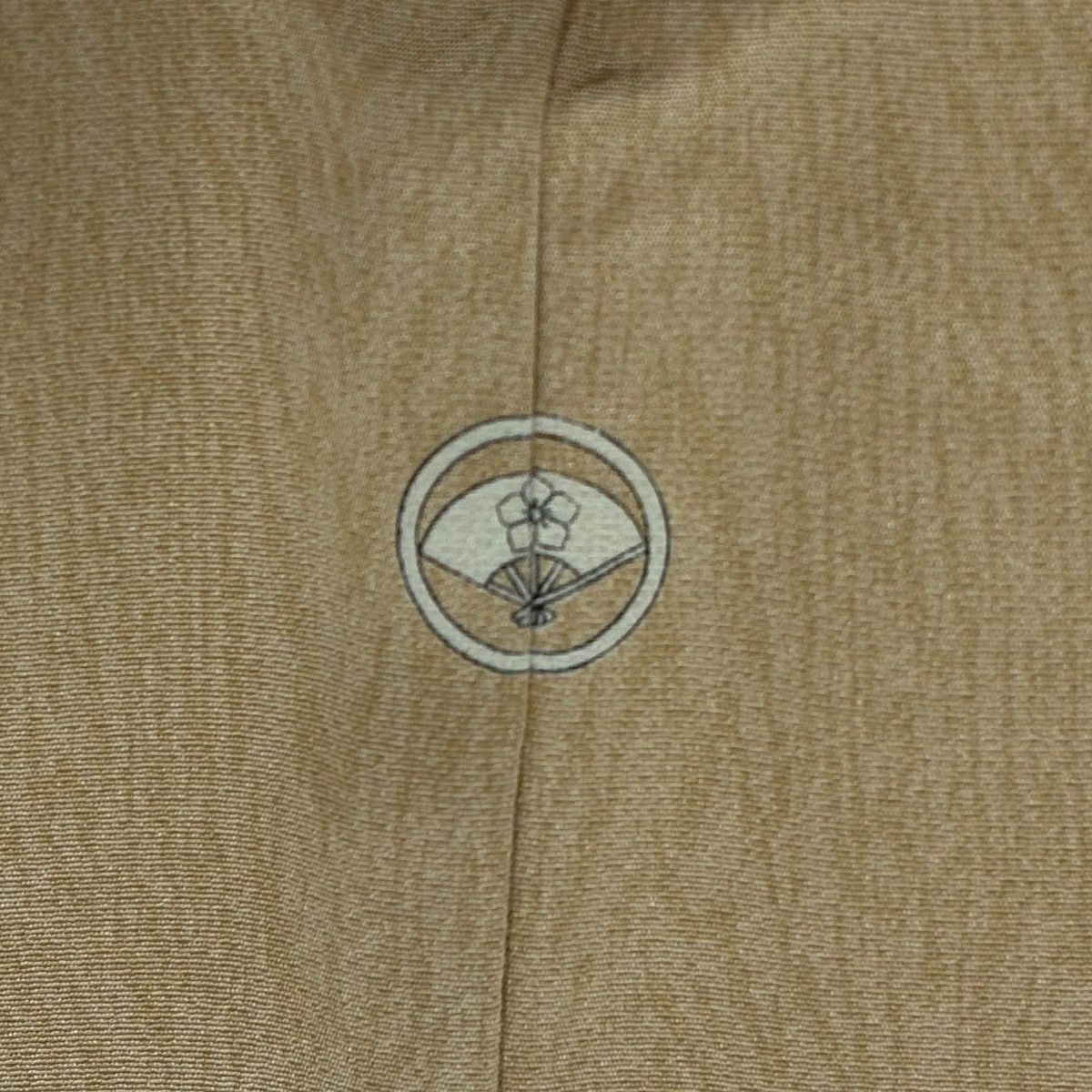 付下 身長157.5cm 袖長66.5cm M 雙層 寶盡くし 木紋 金絲 刺繡 淺茶 純蠶絲 優品級 一個紋