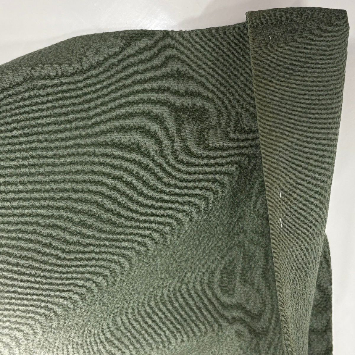 訪問服 身長151.5cm 袖長65.5cm M 雙層 櫻花 染分 朦朧 灰綠 純蠶絲 優品級