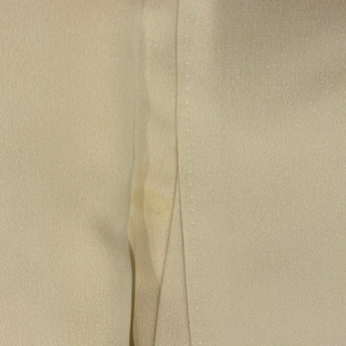 付下 身長154.5cm 袖長62.5cm S 雙層 菊花 金絲 米色 純蠶絲 優品級