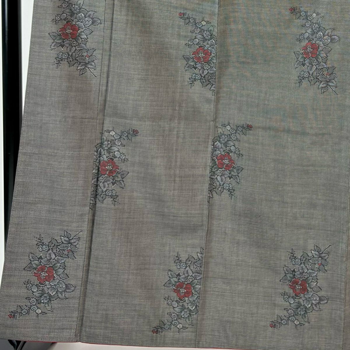 【美品】 大島紬織 身長163.5cm 袖長64cm M 雙層 草木染 證書附帶 椿 焦茶 純蠶絲 秀品級